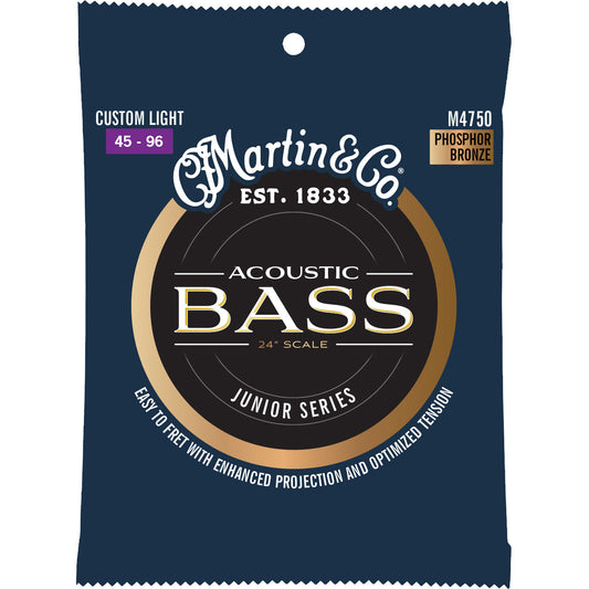 Martin Junior Authentic Short Scale Acoustic Bass Bass Strings, Custom Light