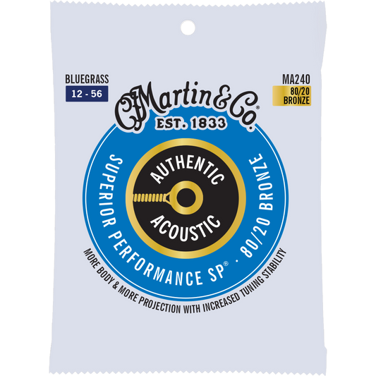 Martin MA240 Authentic Acoustic SP® Strings, 80/20 Bronze, Bluegrass