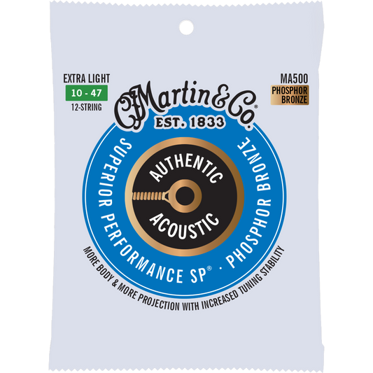 Martin MA500 Authentic Acoustic SP® Strings, Phosphor Bronze, Extra Light