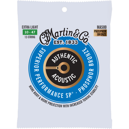 Martin MA500 Authentic Acoustic SP® Strings, Phosphor Bronze, Extra Light