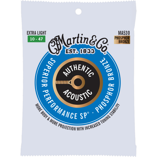 Martin MA530 Authentic Acoustic SP® Strings, Phosphor Bronze, Extra Light