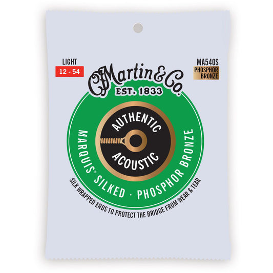 Martin Authentic Acoustic Marquis Silked Guitar Strings Phosphor Bronze - Light