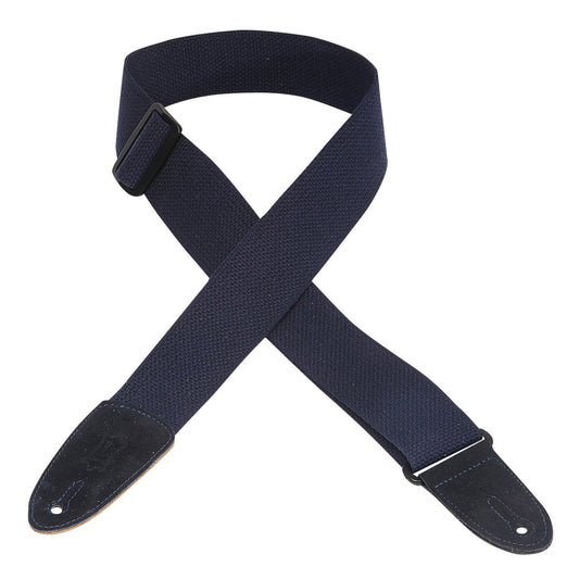 Levy's MC8-NAV 2" Cotton Guitar Strap With Suede Ends - Navy