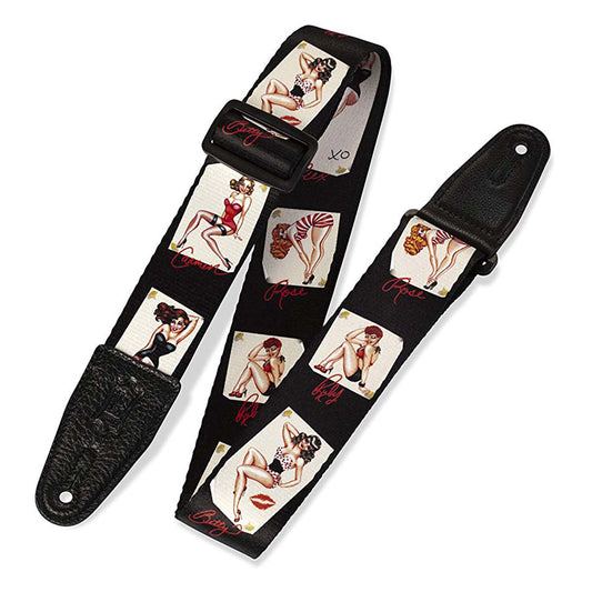 Levy's Leathers MPS2-072 2" Sonic Art Series Polyester Guitar Strap, Pin-Up