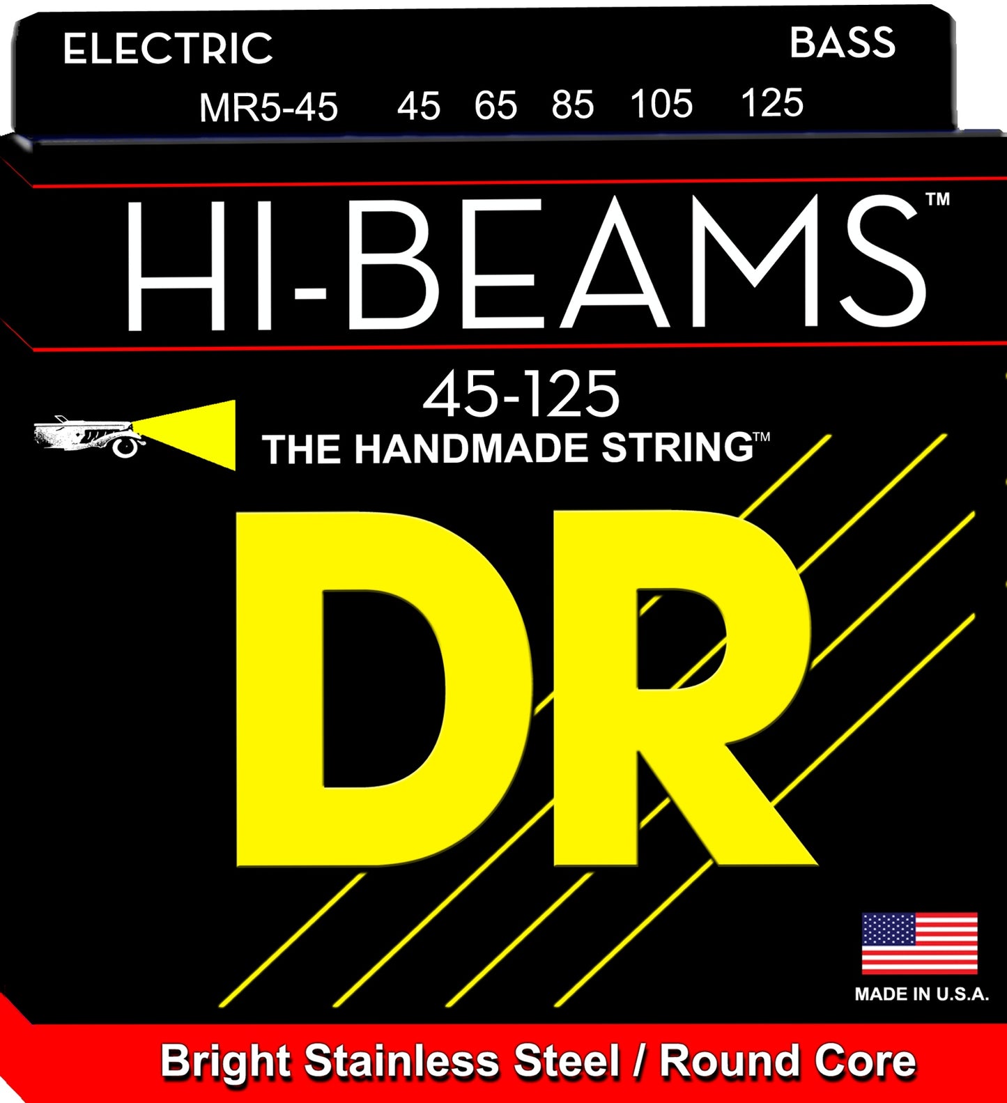 DR MR5-45 Hi-Beam Stainless Steel Medium 5-String Bass Strings