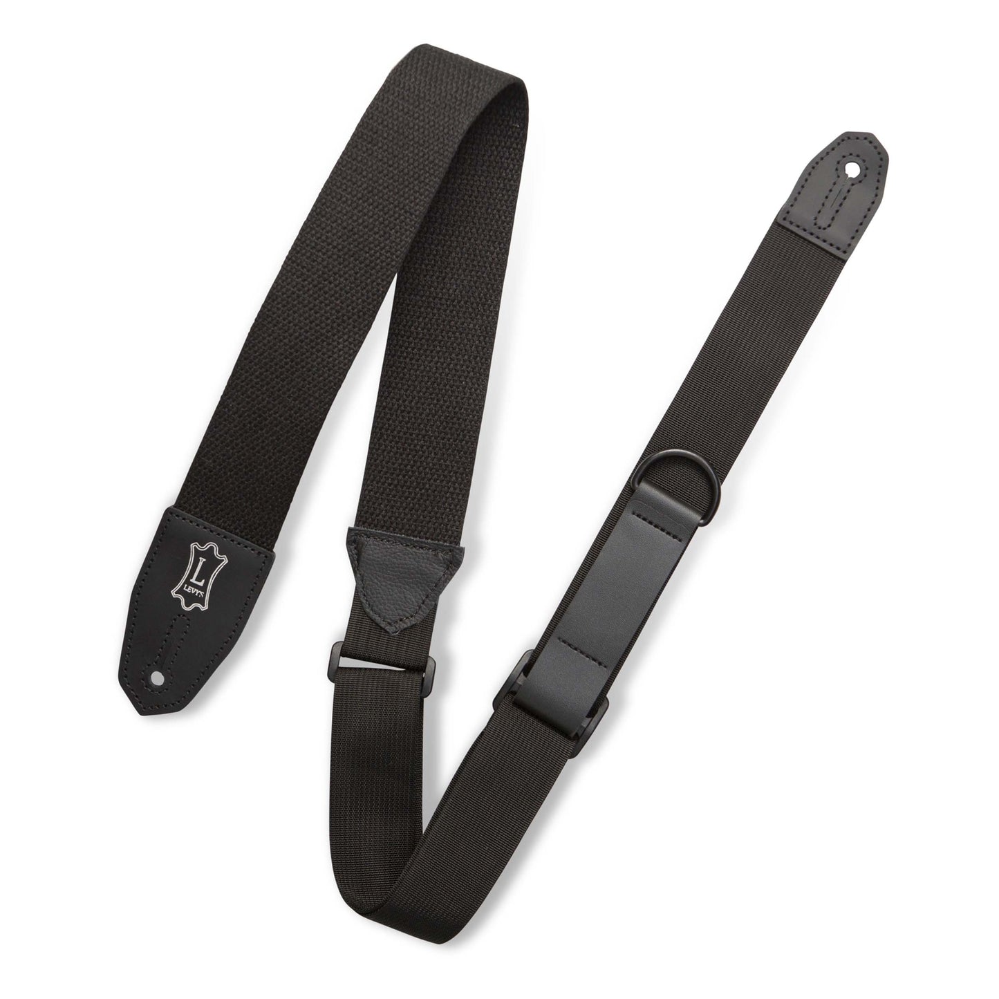 Levys Right Height™ Cotton Guitar Strap - MRHC-BLK