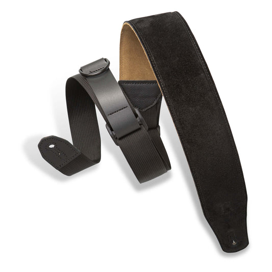 Levys Right Height™ Suede Padded Guitar Strap - MRHSP-BLK