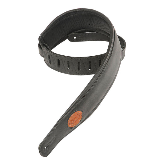 Levy's Leathers MSS2-BLK Garment Leather Guitar Strap, Black