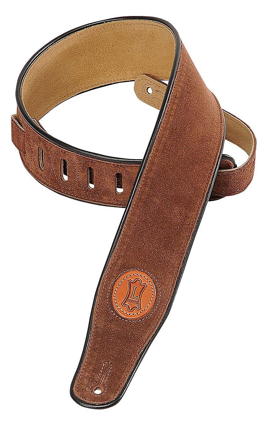 Levy's Leathers MSS3-BRN Suede Leather Guitar Strap - Brown