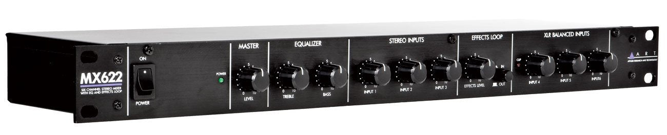 ART MX622 6 Ch (1U) Stereo Mixer w/ EQ/EFX Loop