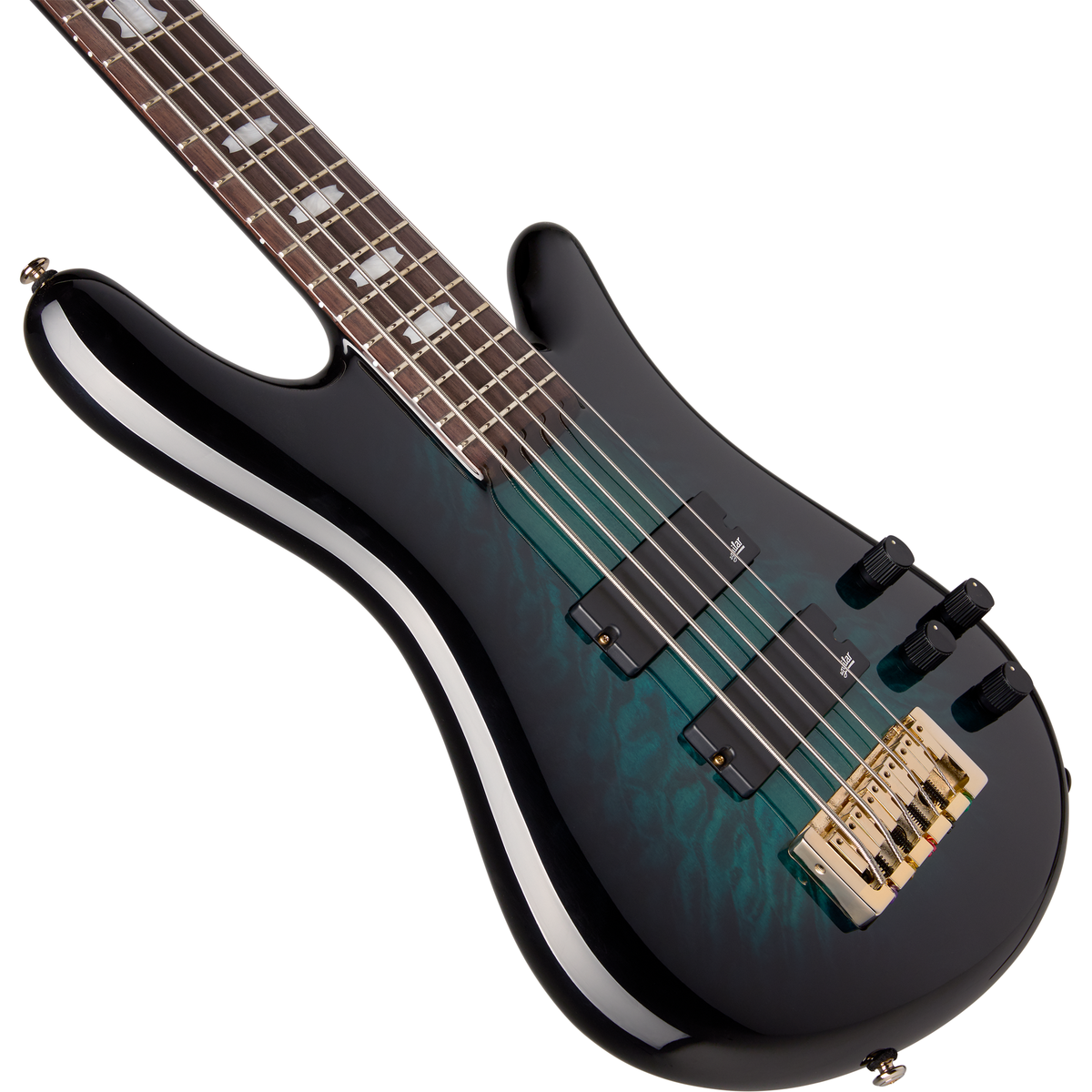 Spector ICON NS-5 Neck Through 5-String Electric Bass - Black and Blue