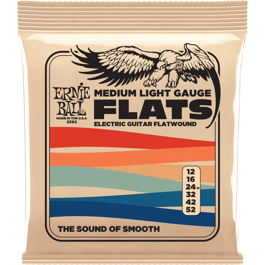 Ernie Ball Medium-Light Stainless Steel Flatwound Electric Guitar Strings - 12-52 Gauge