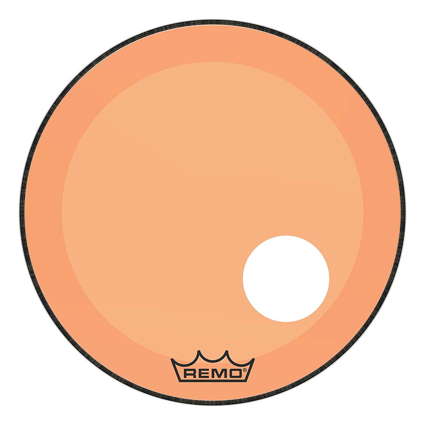 Remo Powerstroke P3 Colortone Orange Bass Drumhead, 22", 5" Offset Hole