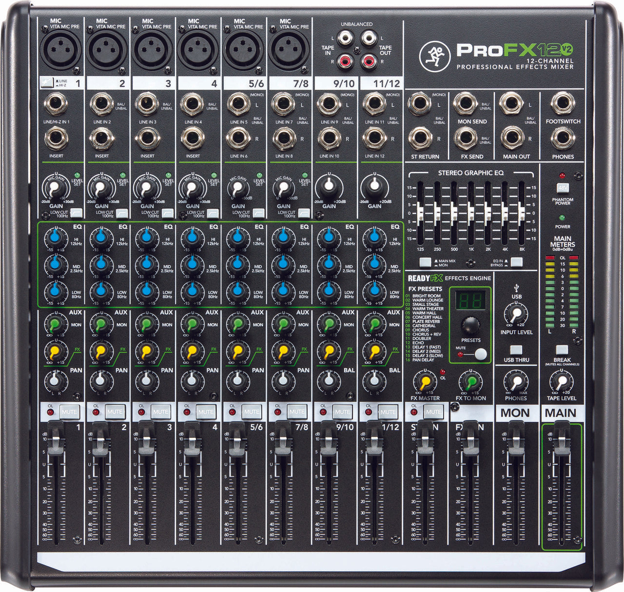 Mackie ProFX12 v2 USB Mixer with FX, 12-Channel (PROFX12V2)