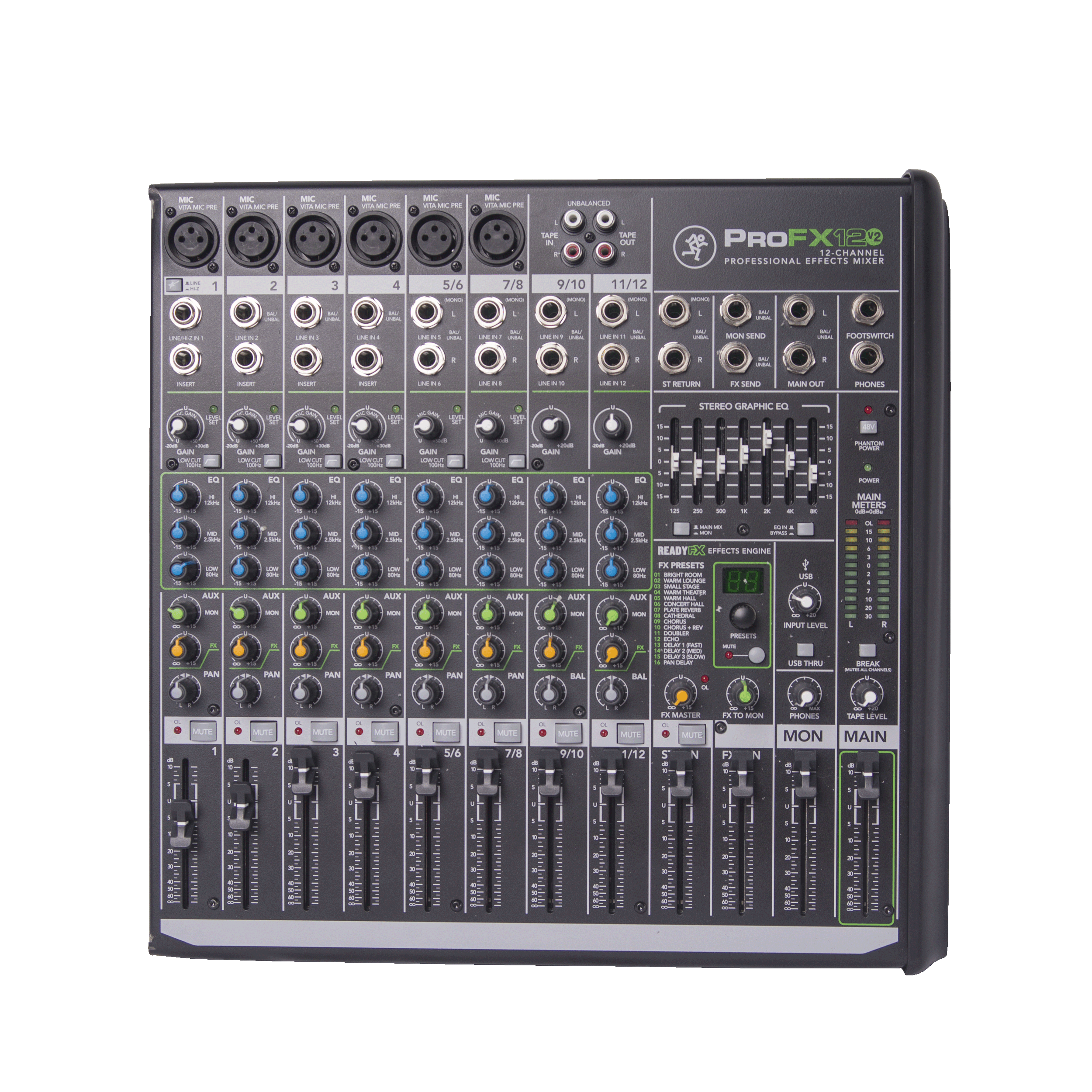 Mackie ProFX12 | Mixer MACKIE with 12-Channel USB ProFX12｜ProFX
