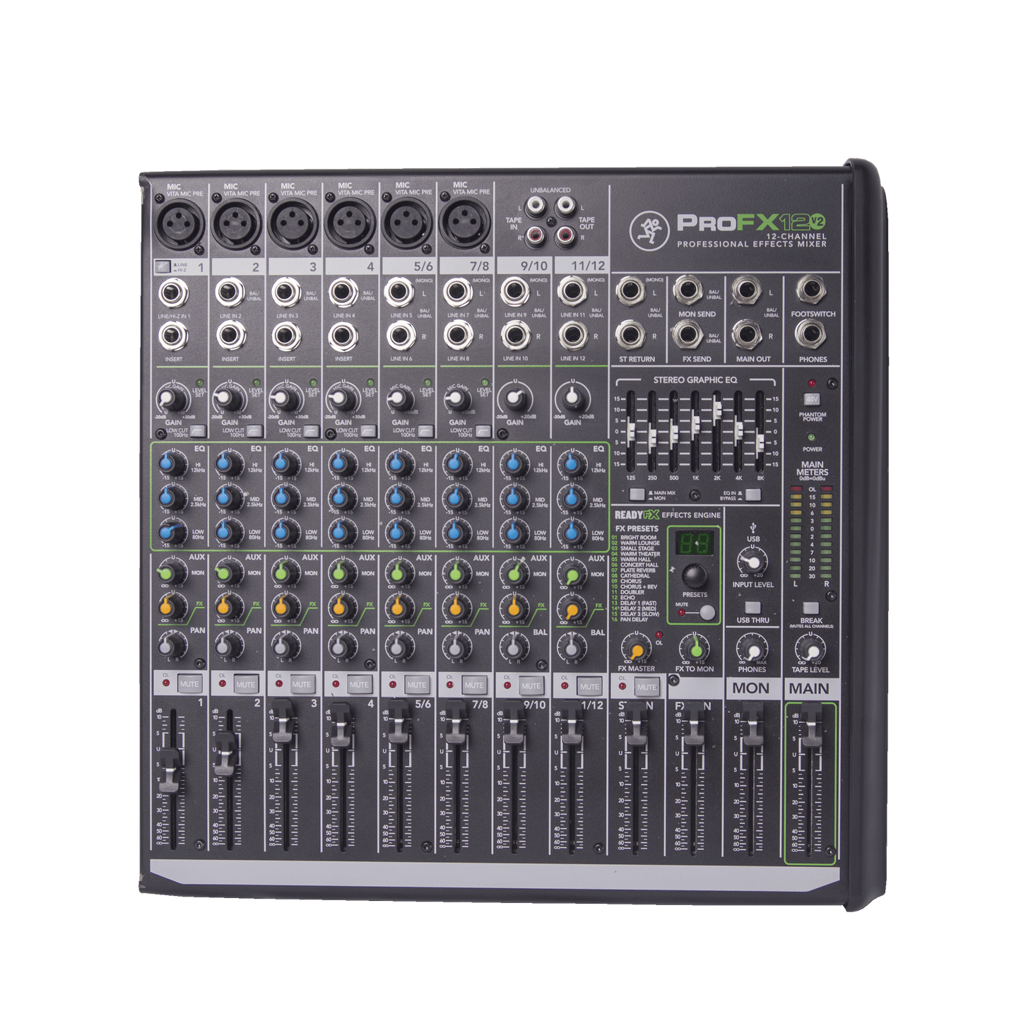 Mackie ProFX12 v2 USB Mixer with FX, 12-Channel (PROFX12V2)