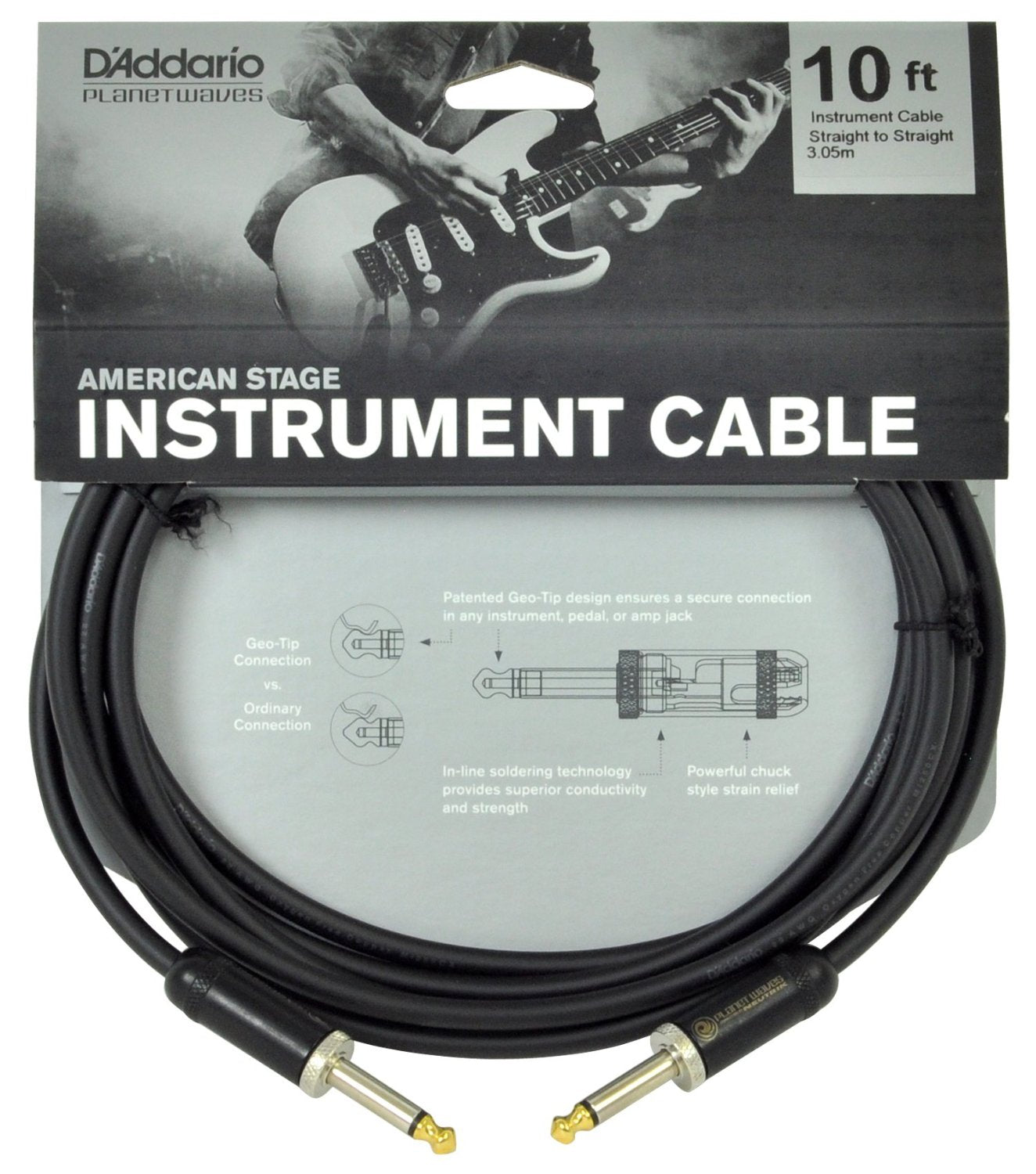 Planet Waves American Stage Guitar and Instrument Cable, 10 feet