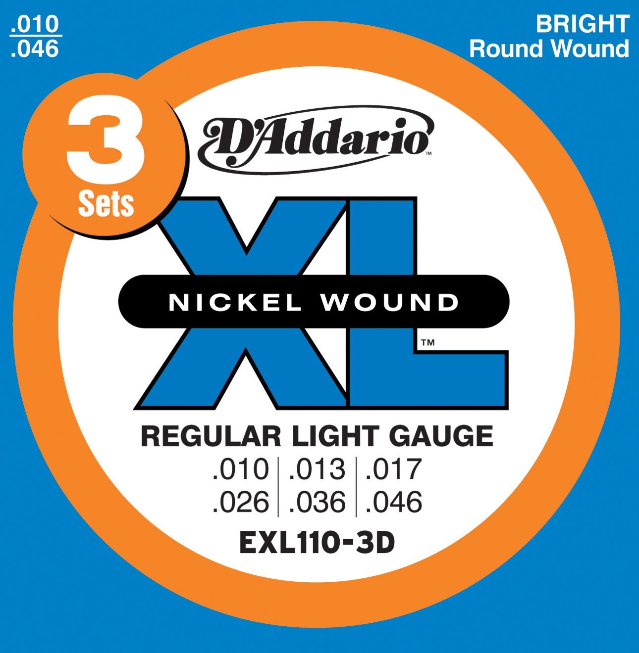 Planet Waves 20' American Stage Guitar Cable with Free D'Addario XL Light 3-Pack
