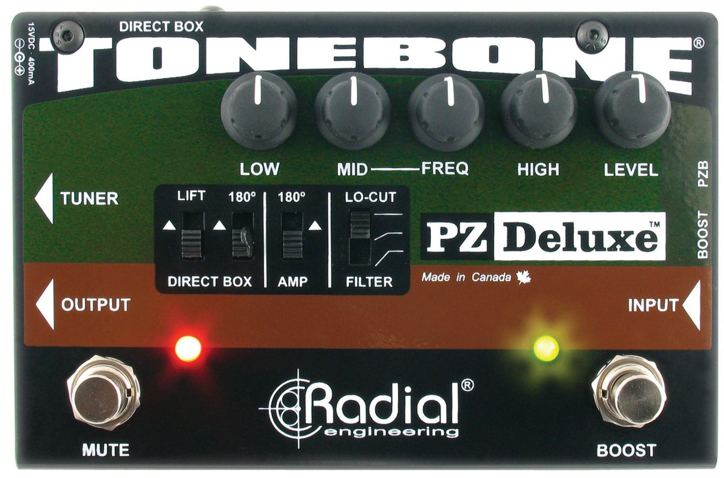 Radial PZDELUXE Radical Tonebone PZ Deluxe Acoustic Instrument Preamp