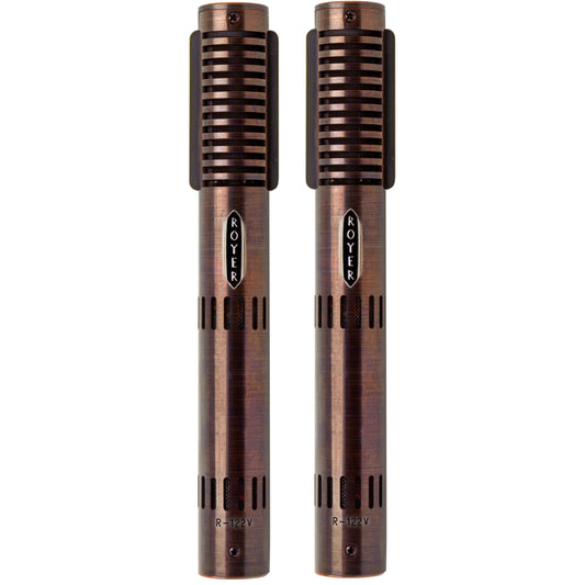 Royer R-122V 25th Anniversary Distressed Rose Vacuum Tube Ribbon Microphone, Matched Pair