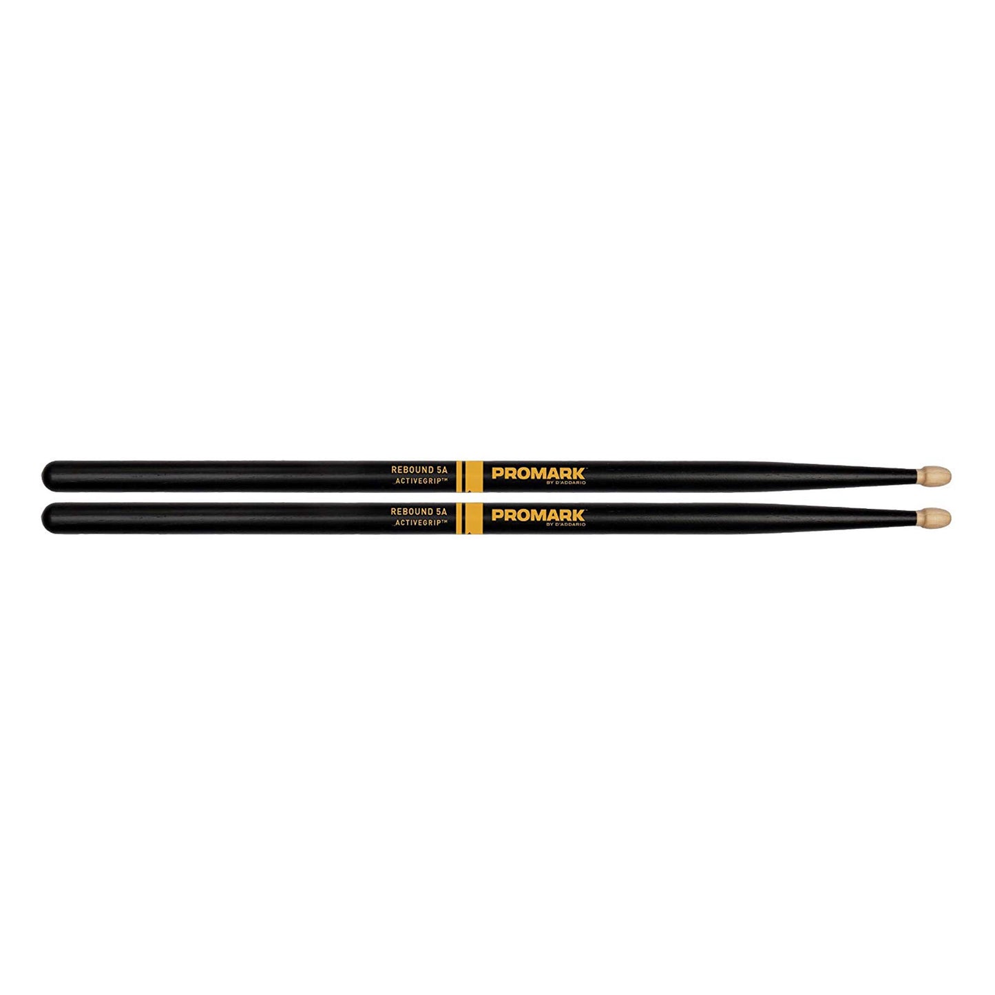Promark ActiveGrip Rebound 5A Drumsticks, Acorn Tip, Black