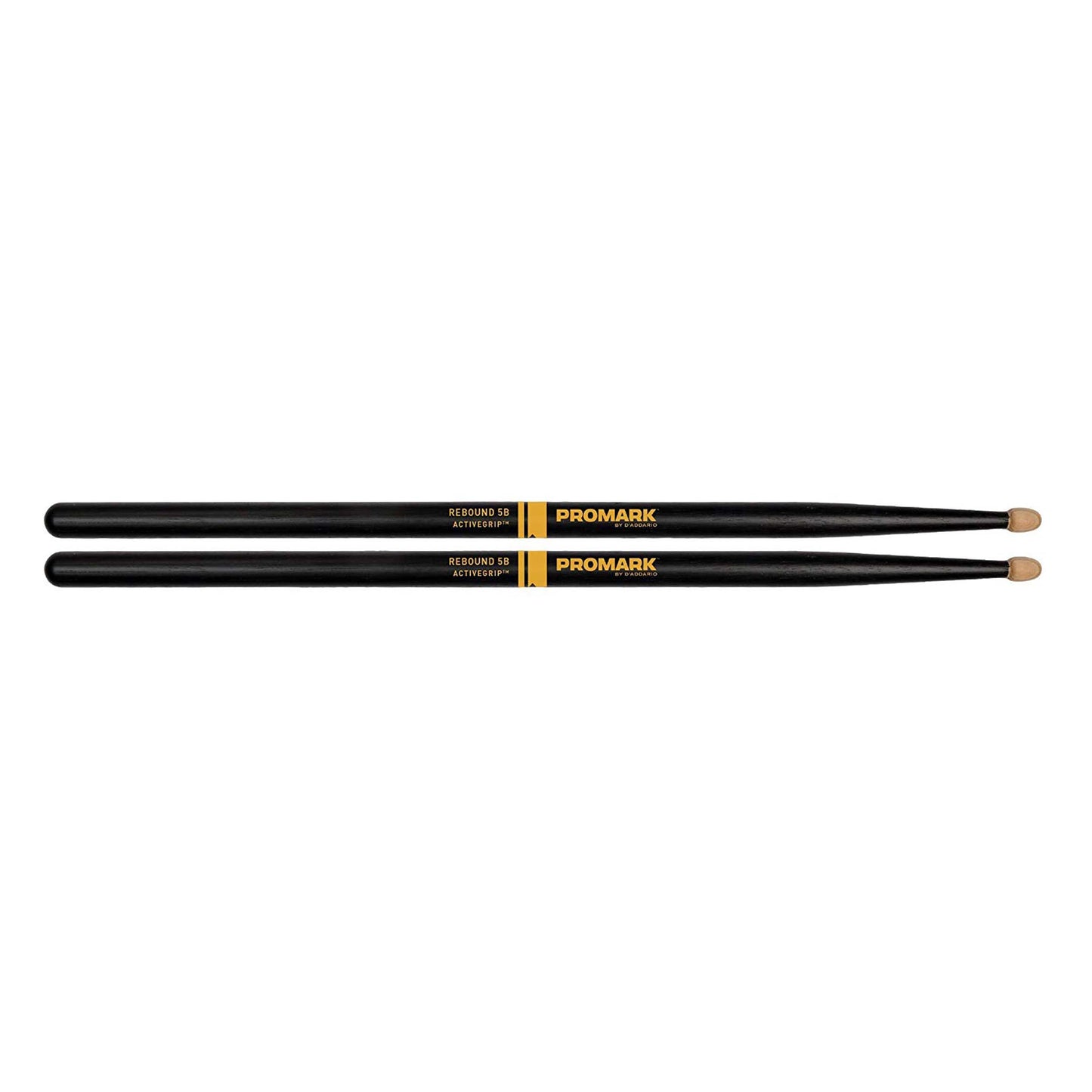 Promark ActiveGrip Rebound 5B Drumsticks, Acorn Tip, Black