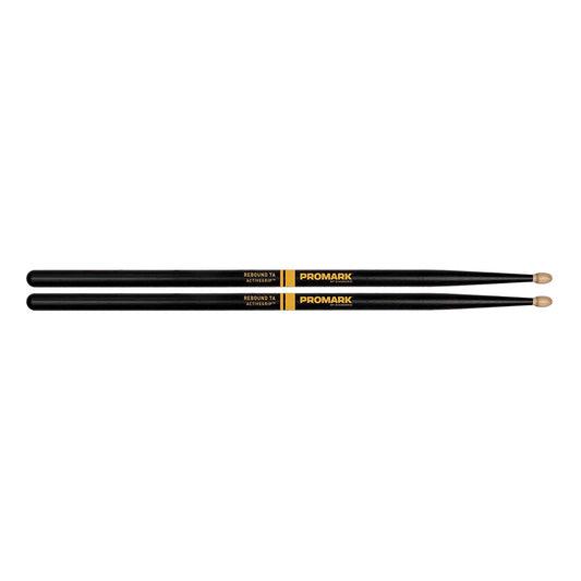 Promark ActiveGrip Rebound 7A Drumsticks, Acorn Tip, Black