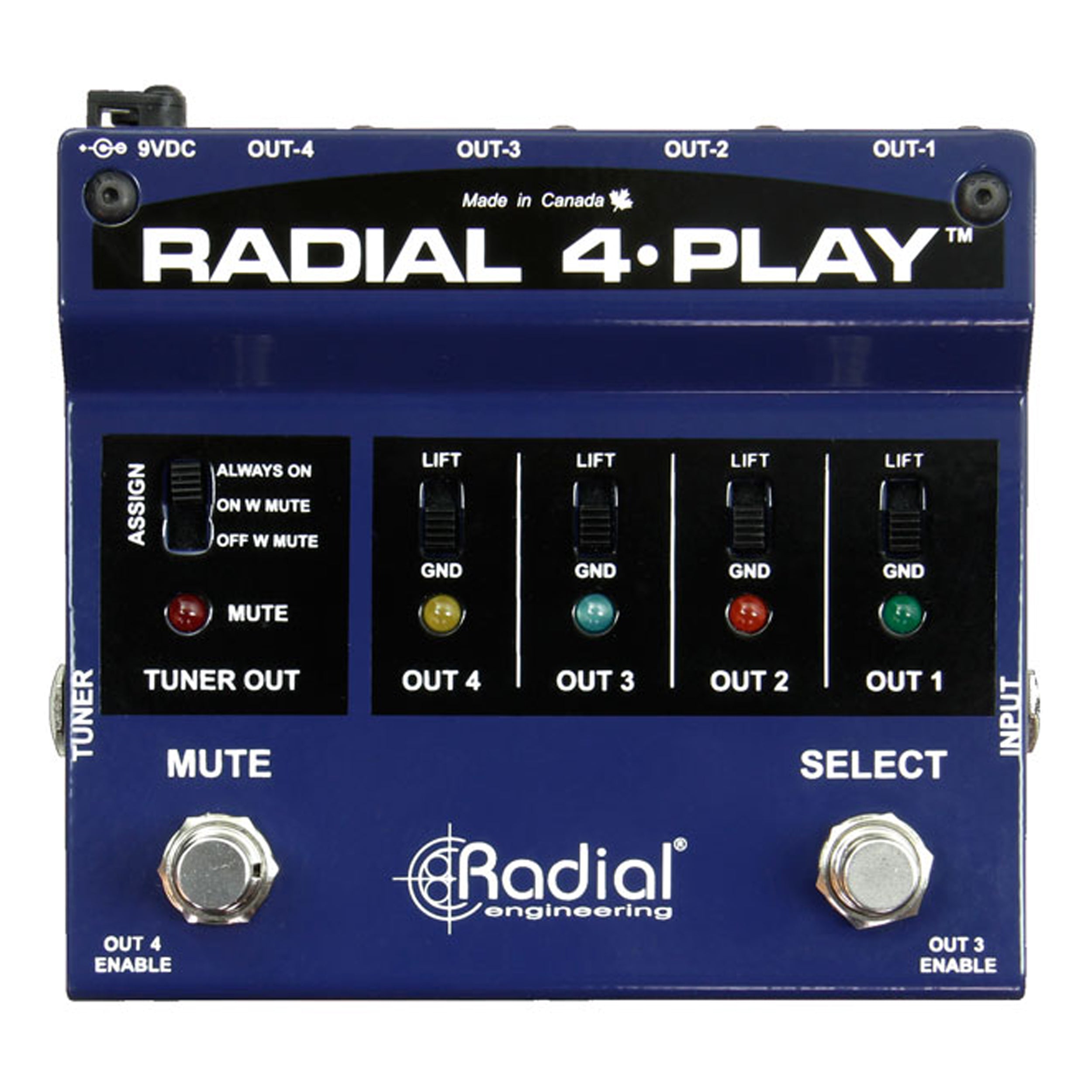 Multi Instruments Box Radial 4-Play Multi-Output Direct Box (4-Play Multi Instrument DI ...