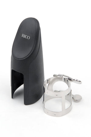 Rico Ligature & Cap, Alto Sax, Nickel Plated