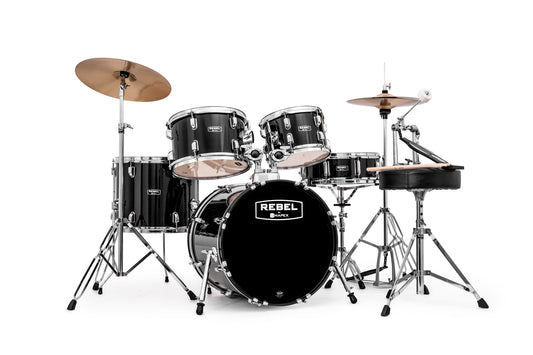Mapex Rebel Series Drum Kit with Cymbals and Hardware - Black