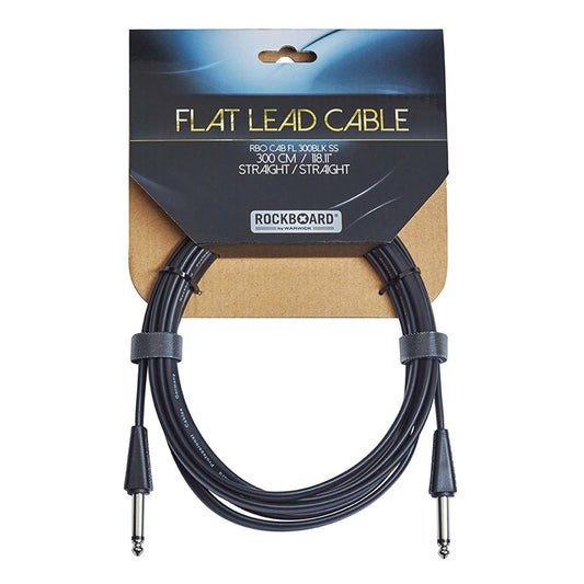 RockBoard FL 300BLK SS Flat Lead Cable black, straight/straight 300cm