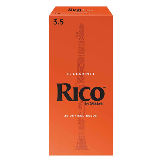 Rico Bb Clarinet Reeds, Strength 3.5, 25-pack