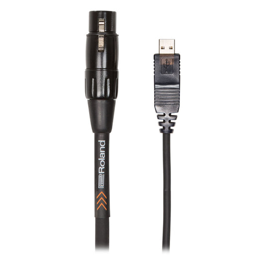 Roland Black Series XLR Female to USB Type-A Cable 10ft
