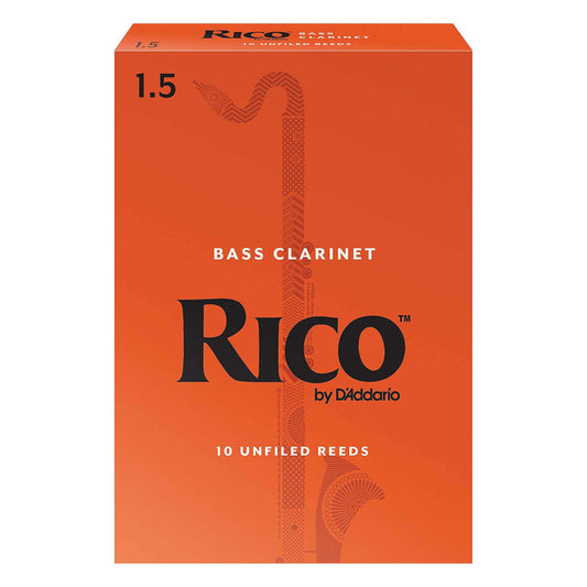 Rico by D'Addario REA1015 Bass Clarinet Reeds, Strength 1.5, 10-pack