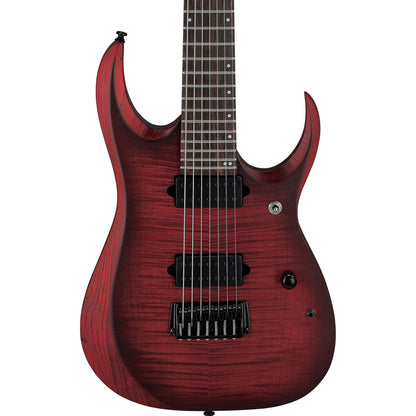 Ibanez RGD721FA RGD 7-String Electric Guitar - Stained Wine Red Burst Flat