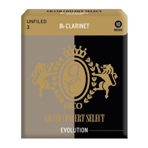 Rico Grand Concert Select Evolution Bb Clarinet Reeds, 10 CT, 2.5 Strength