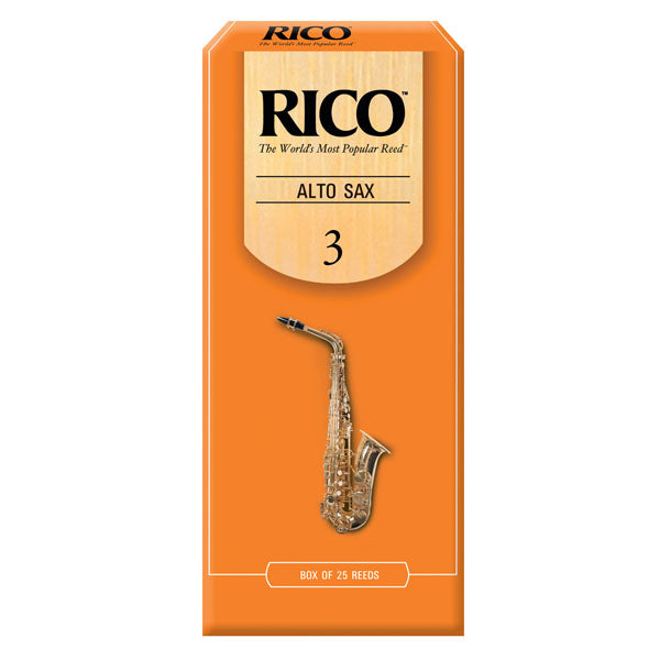 Rico Eb Alto Saxophone Reeds, 3.0 Strength, 25 Count