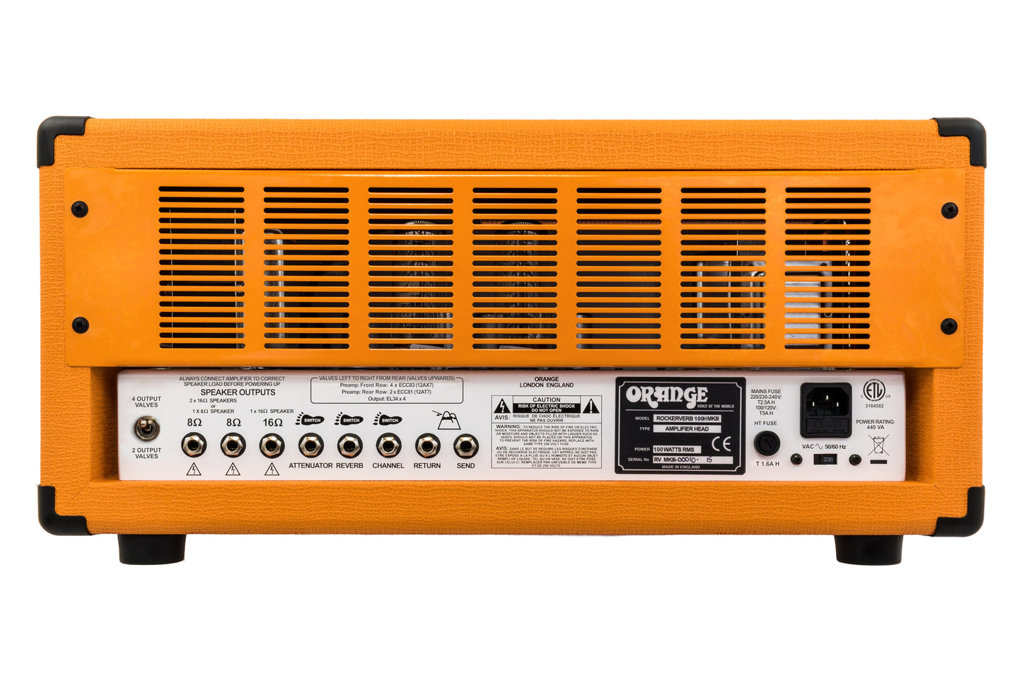 Orange Rockerverb 100 Head MkIII - 100-Watt Twin-Channel Tube Head Orange