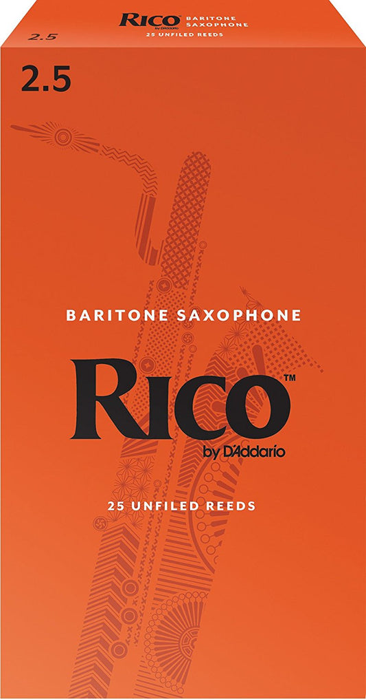 Rico Baritone Sax Reeds, Strength 2.5, 25-pack