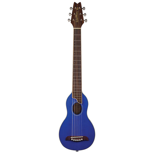 Washburn Rover Travel Guitar in Transparent Blue with Spruce Top