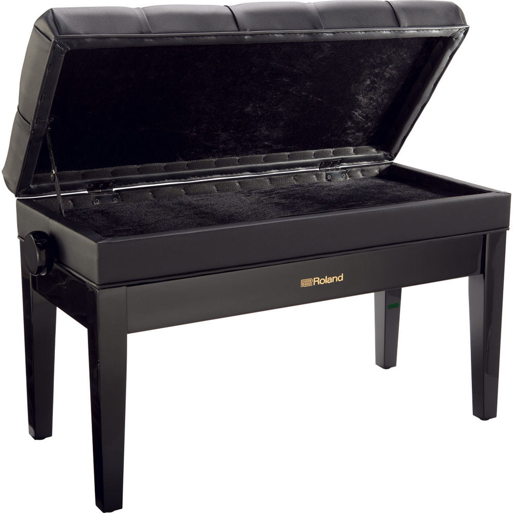 Roland RPB-D500 Duet Piano Bench with Storage Compartment (Polished Ebony)
