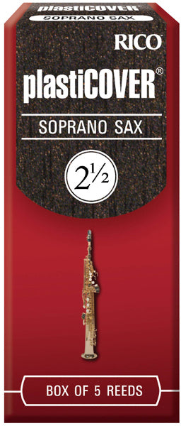 RICO PLASTICOVER SOPRANO SAX REEDS, 5CT, 2.5 STRENGTH