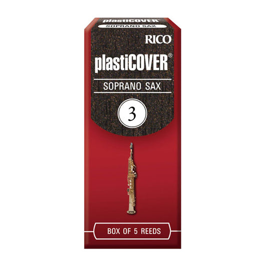 RICO PLASTICOVER SOPRANO SAX REEDS, 5CT, 3.0 STRENGTH