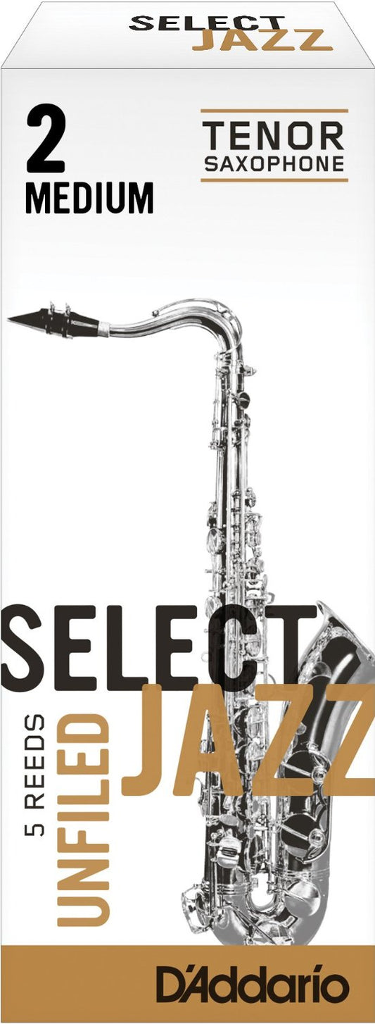 Rico Select Jazz Tenor Saxophone Reeds 5-Pack Unfiled 2 Medium