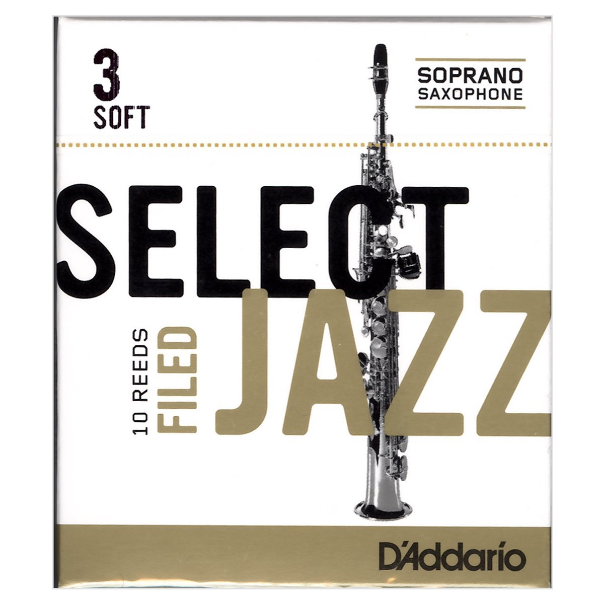 D'Addario Select Jazz Filed 3 Soft Soprano Saxophone Reeds