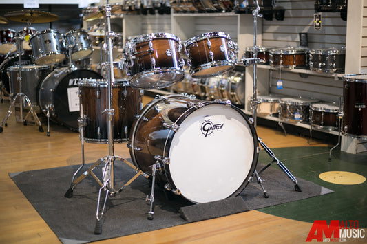 Gretsch Renown Walnut 4pc Shell Kit in Walnut to Black Fade Lacquer Finish (RW1E8246WBF)