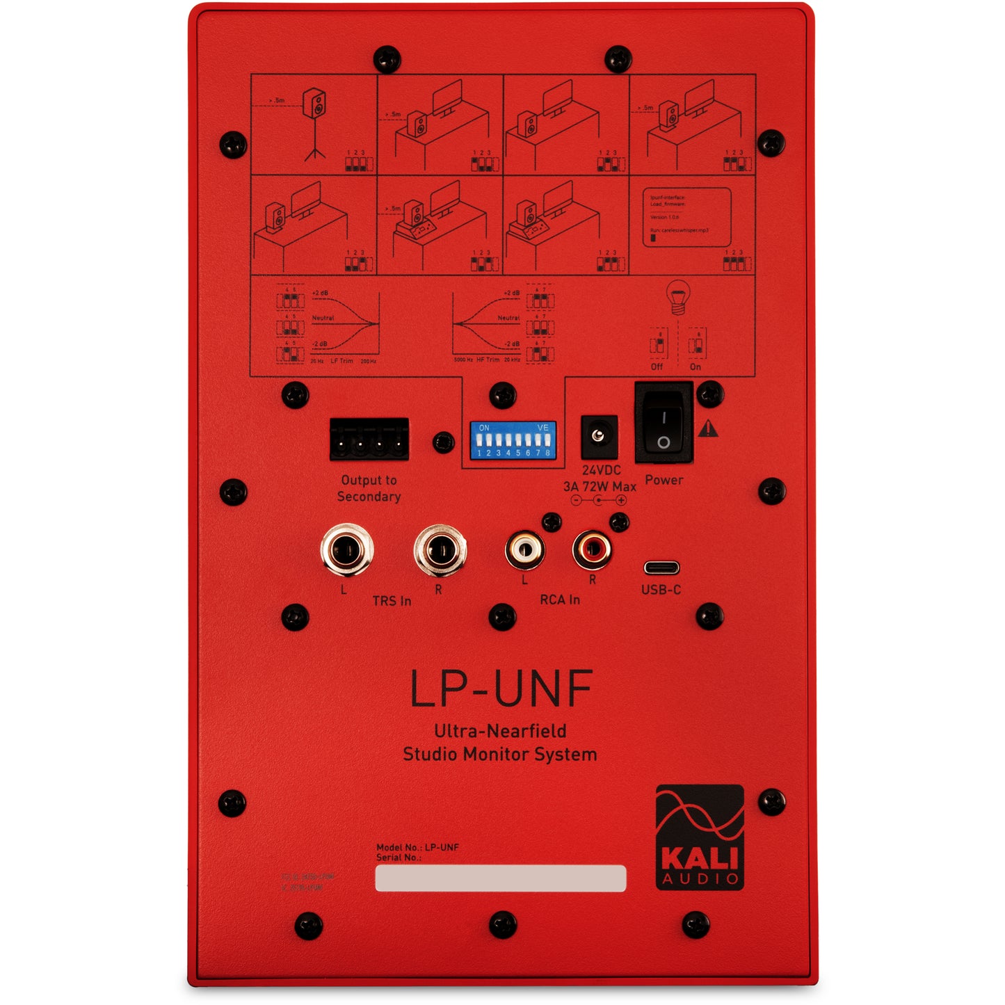 KALI AUDIO LP-UNF-R 4” Ultra Nearfield Powered Monitor System w/Bluetooth - Boundary Compensation EQ Settings - for Mixing, Recording, Audio Production - USB-C, TRS, RCA Inputs Red (Pair)