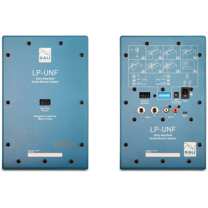 KALI AUDIO LP-UNF-B 4” Ultra Nearfield Powered Monitor System w/Bluetooth - Boundary Compensation EQ Settings - for Mixing, Recording, Audio Production - USB-C, TRS, RCA Inputs Blue (Pair)