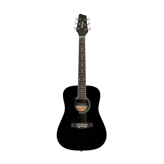 Stagg SA20D 3/4 Size Left Handed Acoustic Guitar in Black