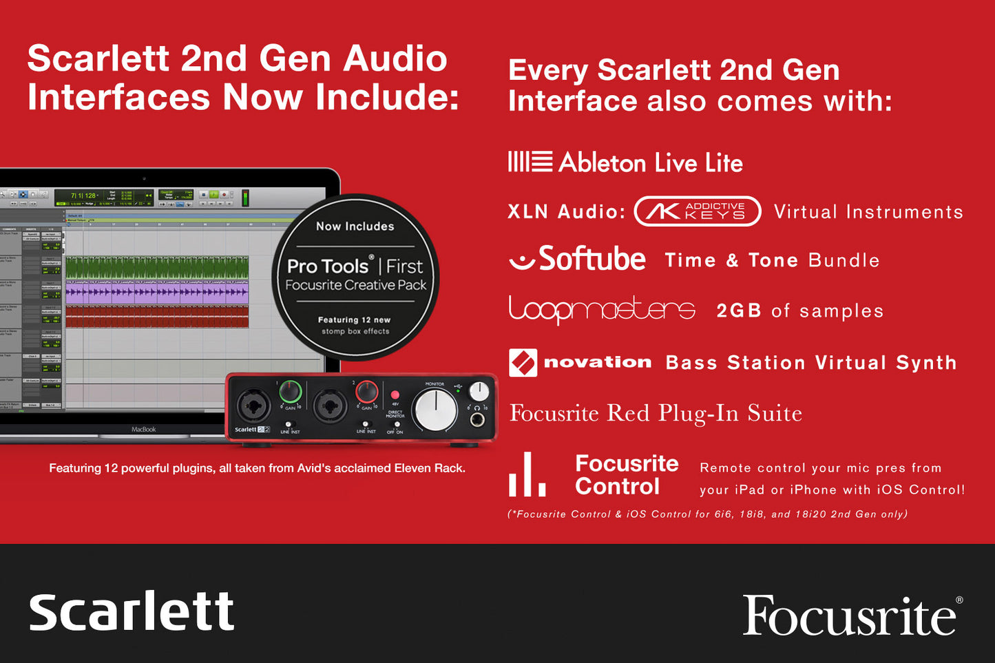 Focusrite Scarlett 18i8 (2nd Gen) 18 In / 8 Out USB Audio Interface